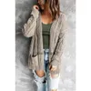 Damesshirt mivmiv designer mode topmerk Herfst en winter nieuwe damestrui dames losse effen kleur middellange gedraaide touw gebreide vest jas