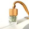 10 ml minuscule diffuseur de désodorisant de voiture bouteilles de parfum en verre carré clair avec corde de suspension bouchon en bois cristal d'énergie naturelle Lxiav