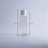 60mlの空のハンド消毒剤ペットペットボトルフリップキャップ台形形状ボトルメイクアップ液用消毒液液QTJJW