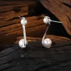 Boucles d'oreilles pendantes Amaiyllis S925 en argent Sterling léger luxe mode perle d'eau douce Niche irrégulière longue coquille bijoux