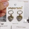 Boucles d'oreilles pendantes en forme de fraise pour femmes, boucles d'oreilles en cristal complet S925, clous avec lettres imbriquées pour dames