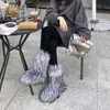 Women Winter Faux Fox Fur Boots Woman Fluffy Plush Warm Snow Boots Luxury Footwear Girls Furry Fur Bottes Fashion Winter Shoe