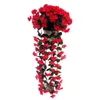 Dekorativa blommor som hänger Violet Artificial Flower Fak Vine Wall Basket For Wedding Party Street Home Decor