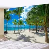 Tapisseries Plante tropicale paysage marin tapisserie tenture murale nordique Ins cocotiers océan tapisseries fond tissu maison dortoir jardin décor 231122