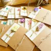 Karty pozdrowienia 20 Pack Kraft Paper Karta Karta Pocztówka Rose Flower Sun Sun Gypsophila Prezent Presorery Błogosławieństwo