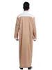 Abbigliamento etnico bicolore abbinato Dubai islamico maniche lunghe abito caftano Ramadan Thobe per uomo Abaya musulmano colletto alla coreana Costume Thawb