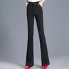 여성용 바지 Capris High Elastic Spring Spring Summer Flare Pants Plus 3XL 캐주얼 스트레이트 바지 여성 작업복 바지 한국 느슨한 엄마 바지 230422