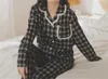 Women's Sleepwear Spring Double-layer Gauze Plaid Pajamas Sweet Pure Cotton Home Service Long-sleeved Suit