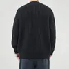 メンズセーターメン用のプルオーバーセーターカジュアルチャンキーケーブルニットボタンラウンドネックソリッドカラー冬の長袖セータープラスサイズS-4XL 231122