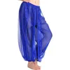 Scen Wear Chiffon Belly Dance Harem Pants Arabiska Halloween Lantern Shiny paljetter Fancy Bloomers Byxor för dansande kvinnor