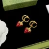 Avec Dustbag Femmes Designer Boucles d'oreilles G Lettre Timbre classique Logo original imprimé Boucles d'oreilles en laiton de luxe Cadeaux Valentine