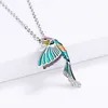 Pendants 2023 Creative Hummingbird Pendant Necklace Color Epoxy Jewelry Bird Clavicle Chain Fashion Women's Hand Enamel