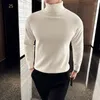 Men's Sweaters 2023 Sweater Knit Jumper Solid Color Reversible Turtleneck Casual Base Shirt For Men All-match Streetwear