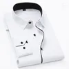 Men's Dress Shirts Classic Long Sleeve Basic Single Patch Pocket Formal Business Standard-fit Office Social Shirt S-8XL