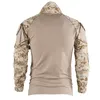 Homens camisetas Camping Camisa Tática para Homens Safari Exército Camo Manga Longa Tops Multicam Camisas Elásticas Roupas de Combate Softair Caminhadas Roupas 231122