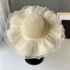 Wide Brim Hats Stylish Travel Hat Round Dome Anti-UV Breathable Lady Bucket