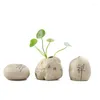 Vases Stone Shape Small Vase Home DesktopCreative Ornements Céramic Stoare Zen Pottes de plantes hydroponiques