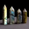 Natuurlijke langwerpige kalkmaansteen zeshoekig prisma ruwe stenen kunstornamenten Ability Quartz Pillar Mineral Healing wands Reiki Raw Energy Xwbv