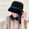 Berets moda coreano pescador chapéu luxo vison cabelo senhoras casual quente tamanho grande inverno ao ar livre estilo boné