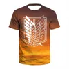 T-shirts pour hommes Attaque sur Titan T-shirts Anime Shingeki No Kyojin Impression 3D Streetwear Hommes Femmes Mode T-shirt surdimensionné Enfants T-shirts Tops Vêtements Z0421