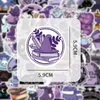 Confezione da 53 adesivi viola magic fantasy gatti graffiti in PVC impermeabile per frigorifero, auto, valigia, laptop, notebook, tazza, telefono, scrivania, bicicletta, skateboard.