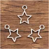 Charms Charms 50pcs 2 Rozmiar obraz Kolor pusta Duża mała gwiazda geometria wisiorek metal stop alloy DIY Naszyjka Bransoletka