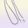 Helt ny pläterad Sterling Silver Necklace 18inchs4mm ihålig pärlhalsband DHSN114 Topp 925 Silver Plate Jewelry Beaded Neckla8194781