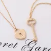 Choker Silver Heart Lock Crystal Key Pendant Necklace For Women Gold Rhinestone Layered 2 PCS 2023 Fashion Jewelry Gift Chokers