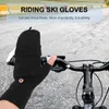 Cykelhandskar USB Electric uppvärmd 2-sidor uppvärmning Cabriolet Fingerless Glove Mittens Justerbar skidåkning