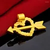 Hangers Echte 24K Goud Kleur Liefde Op Het Eerste Gezicht Ketting Voor Vrouwen Pure 999 Link Chain Fijne Sieraden Verloving bruiloft Kerstcadeaus