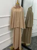 Ethnische Kleidung Ramadan Khimar Abaya Dubai Kaftan muslimische Sets Kleid Türkei Abayas zum Gebet Islam Frauen Robe Kimono Femme Musulmane