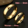 Anneaux de mariage Mode Simple Lisse Bague En Acier Inoxydable pour Femmes et Hommes Classique Or Couleur Couple Anneaux De Mariage Bijoux de Fiançailles 231121