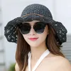 Berets Women's Hat Bow Sun Wide Brim Floppy Summer Hats For Women Beach Panama Straw Dome Bucket Femme Shade