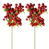 Декоративные цветы, прочные искусственные ягоды, долговечные искусственные яркие ягодные ветки для домашнего декора, реалистичная детализация