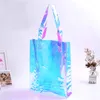 Sacos de embalagem de presente de Natal com alças PVC Laser Tote Gift Bag Shopping Jelly Organizador de Ação de Graças LX6247