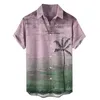Chemises décontractées pour hommes hawaïen à manches courtes revers mode cocotier imprimé décontracté ample plage fête Vaction chemise 2023