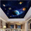 3d murais de teto papel de parede imagem azul planeta espaço pintura decoração po 3d murais de parede papel de parede para paredes da sala 3 d1261s