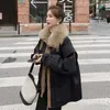 Kvinnors dike rockar Windriel Winter Fashion Fur Parka Kvinnor S-2XL ullfoderjacka förtjockad varm stor krage snö outwear high street