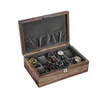 Watch Boxes Wood Storage Box 6 Slots Organizer With Lock Bracelet Wrist Watches Transparent Skylight Display Collection