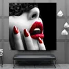 Väggkonst affischer och tryck sexiga kvinnor röda läppar och naglar duk målar väggkonst för vardagsrum modern dekoration238c