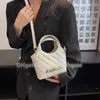 Petit sac à bandoulière populaire 2023 pour femmes polyvalentes, mode automne et hiver, avec texture de grille en diamant, seau portable, nouvelle collection 2023