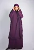 Etnische kleding Eid Moslimvrouwen Hapering Lang Khimar Paryer kledingstuk 2 -delige set Abaya -jurk Volledige omslag Islamitische Kaftan Jilbab Djellaba