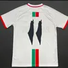 2023 2024 Palestine Soccer Jerseys Black Center Stripe (Red / Green English) Football Shirt War Justice March Football Uniforme
