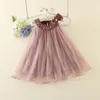 Abiti per ragazza Ragazza Moda Ragazze Bambino Fiore viola Abiti 2023 Compleanno Abbigliamento per bambini per 3 4 6 8 10 12 anni AKF164099