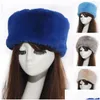 Bérets Bérets Femmes Chapeaux Lady Russe Épais Fluffy Fausse Fourrure Chapeau Bandeaux Hiver Ski Femme Bandeau Automne Drop Livraison Mode Acce Dh5Rd