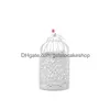 Candle Holders Hollow Holder Metal White Tealight Candlestick Flower Pattern Birdcage Christmas Fairy Wedding Party Drop Delivery Ho Dhtim