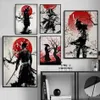 Japanska målningsaffischer och trycker Japan Samurai Art Canvas Målning Anime Wall Art Bilder för vardagsrum Heminredning263i