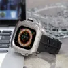 Custodia in lega di titanio Premium AP Mod Kit per Apple Watch Series 9 8 7 6 5 4 SE Cinturino in gomma ultrafluorurata 44mm 45mm 49mm