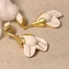 Boucles d'oreilles pendantes Style euro-américain rétro résine élégant collier Magnolia blanc bijoux pour femme tendance