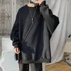 Männer Hoodies Herbst Pullover Sweatshirts Männer Rundhals Lose Langarm Tops Solide Straße Übergroßen Koreanischen Stil Paar Sweatshirt männlich